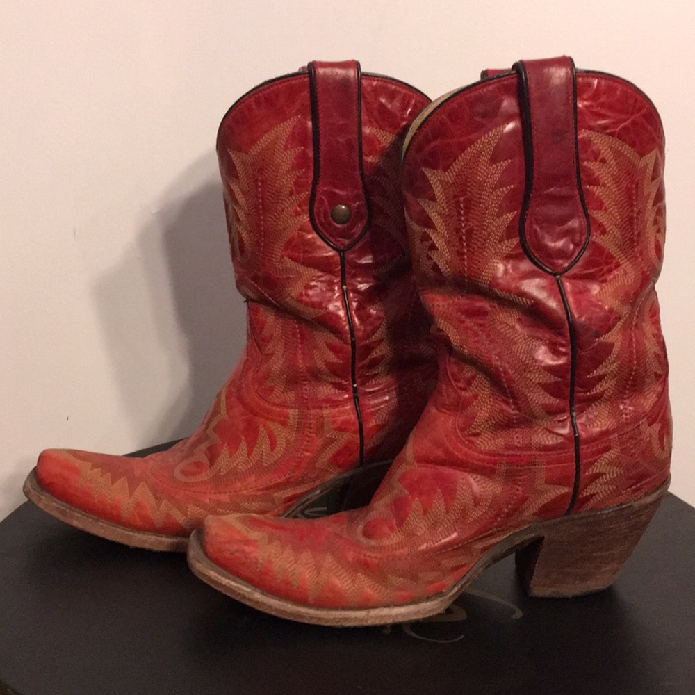 Women’s Corral Western Boots Red 10” Shaft Picasso